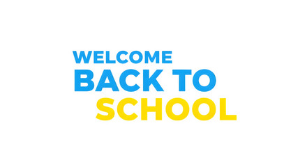 Welcome Back to School Text isolated on transparent background