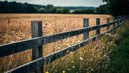 Fototapeta premium Rustic Wooden Fence – Countryside Background Texture