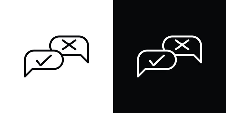 Check false or true icon in black. flat graphic vector icon
