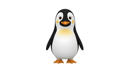 Naklejka premium Cute penguin character 3d rendered isolated on transparent background