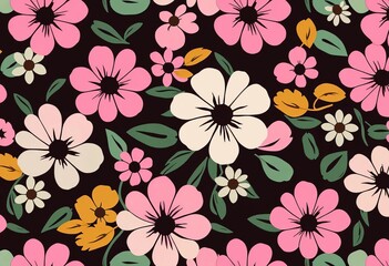 Abstract cut-out floral vector seamless pattern  Geometric, modern, stylish, repeat texture,  pattern,  decoration