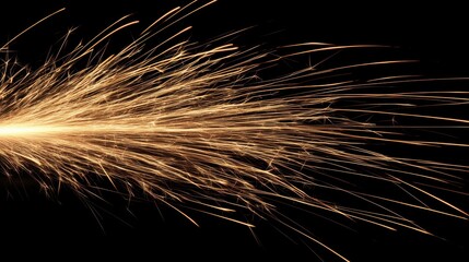 Dynamic Spark Trail Against Black Background Captivating Visual Effects