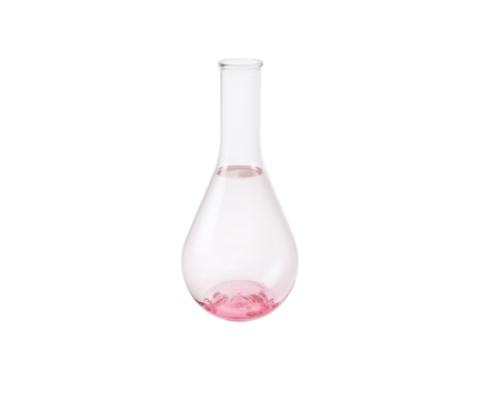 An Erlenmeyer Flask Filled with Vibrant Pink Liquid Bathed in a Gentle Sunbeam Emitting a Magical Essence