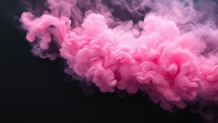 Obraz premium Delicate Pink Smoke Rising Gently Against a Contrasting Dark Backdrop