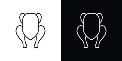 Chicken icon in black. flat graphic vector icon © Vince