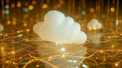 Illuminated cloud network digital data storage concept