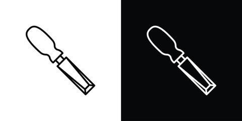Chisel icon in black. flat graphic vector icon