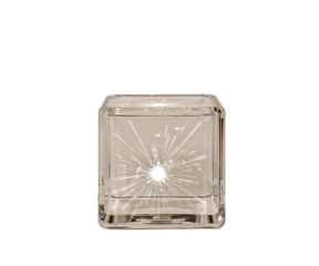 Captivating Plasma Energy Crackling Within a Sealed Cube Flask Showcasing Lucid Realism and Futuristic Design