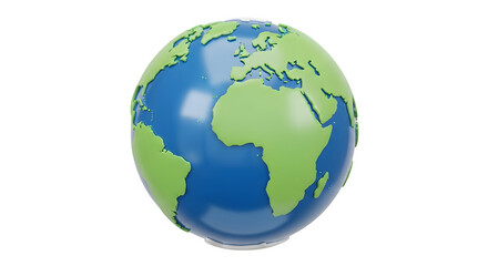Fototapeta premium Earth globe, 3d rendered isolated on transparent background