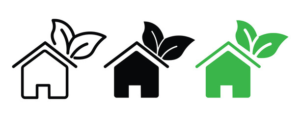 Obraz premium Eco house glyph icon. vector illustration on white background 