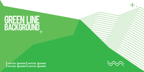 green line Abstract wavy background. Thin line on white