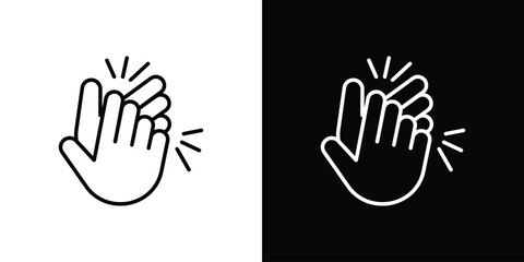 Fototapeta premium Clap icon in black. flat graphic vector icon
