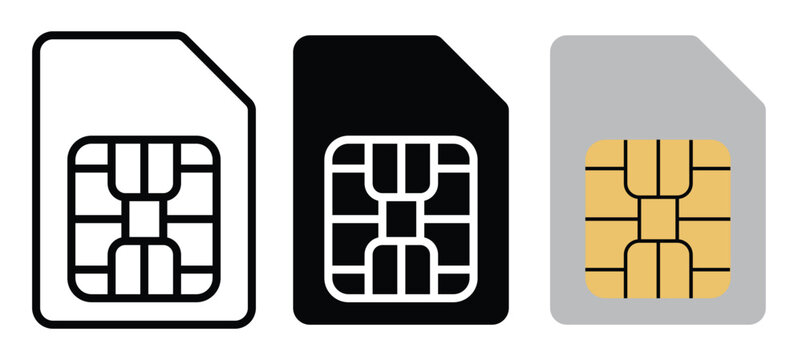 sim card icon sign vector. Sim card icon Flat outline fill set. SIM icon set in different style vector illustration on white background
