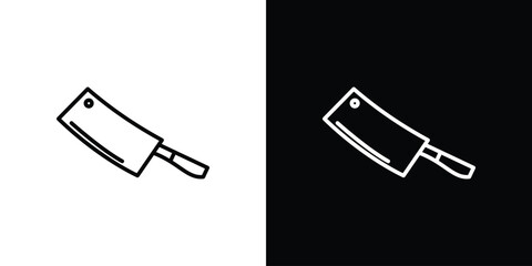 Cleaver for meat icon in black. flat graphic vector icon © Vince