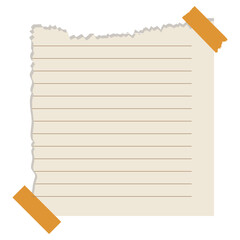 Note Paper Ripped and Tape