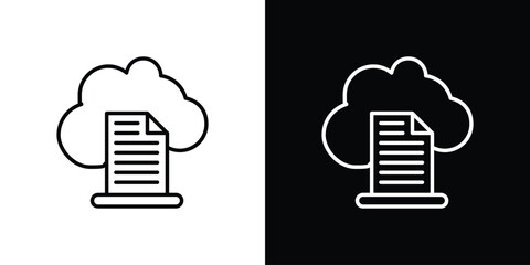 Cloud computing icon in black. flat graphic vector icon