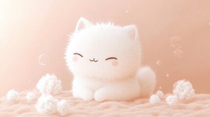 white fluffy cat