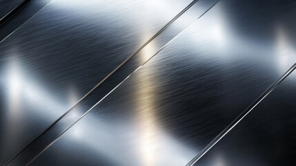 Polished Metallic Texture with Diagonal Stripes, Shiny Steel Surface for Modern Abstract Design