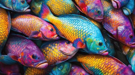 colorful fish in the market
