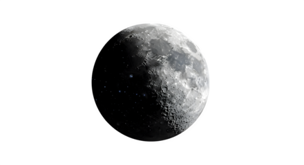 Waxing Gibbous Moon Phase isolated on transparent background