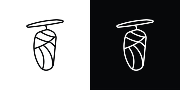 Cocoon icon in black. flat graphic vector icon
