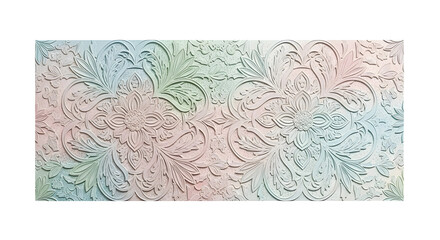 Floral relief 3d rendered isolated on transparent background