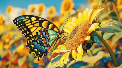 butterfly on yellow flower