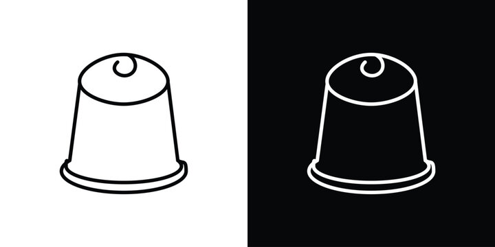 Coffee capsule icon in black. flat graphic vector icon