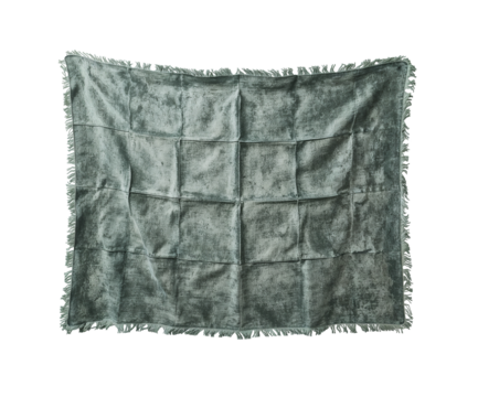 Detailed view of a textured thermal blanket with frayed edges and a geometric panel design offers a comforting and aesthetic appeal