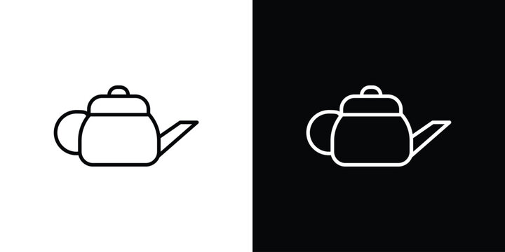 Coffee pot icon in black. flat graphic vector icon