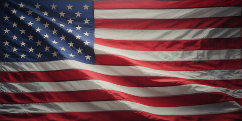 Obraz premium Dramatic Waving American Flag, Embodying National Pride and History
