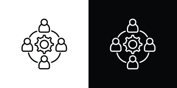 Collaborative icon in black. flat graphic vector icon