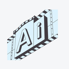 Geo AI Logo Stylized A I Monogram in Minimal Flat Vector