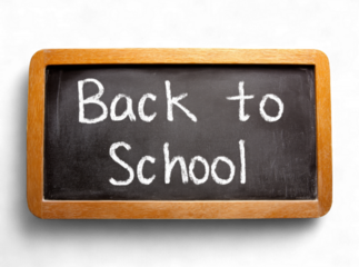 Back to school chalkboard sign education learning classroom, Isolated On White, Png Transparent