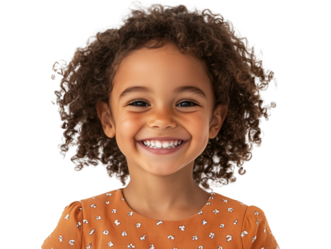 Portrait of happy little kid laughing,PNG,clipart,transparent background,copy space,web banner.