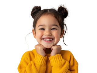 Portrait of happy little kid laughing,PNG,clipart,transparent background,copy space,web banner.