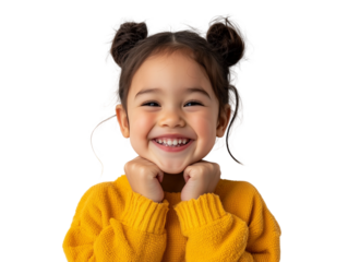 Portrait of happy little kid laughing,PNG,clipart,transparent background,copy space,web banner.