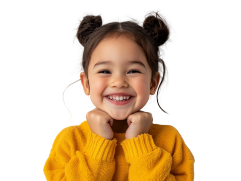 Portrait of happy little kid laughing,PNG,clipart,transparent background,copy space,web banner. - Powered by Adobe