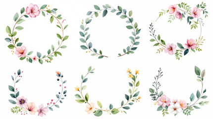 Set of floral elements