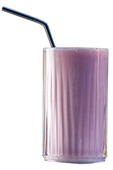 Milky pink shake with strawberry syrup