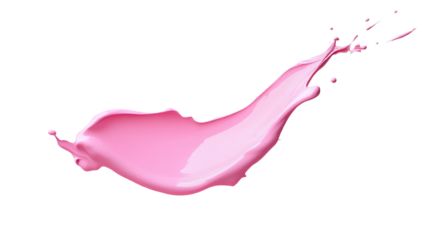 A vibrant splash of pink paint isolated on a black background, perfect for creative designs and artistic projects.