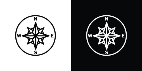 Compass icon in black. flat graphic vector icon © Vince