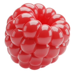 Glossy red abstract raspberry 3D render