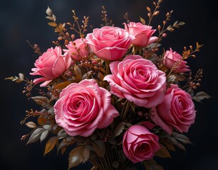 ilustración de ramo de rosas