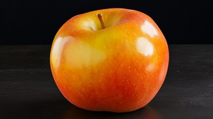 A Fresh, Vibrant Honeycrisp Apple Gleaming on a Dark Surface, Symbolizing Health and Nutrition
