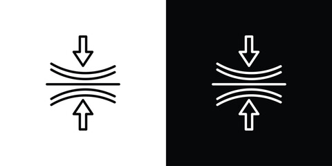 Compress icon in black. flat graphic vector icon