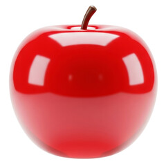 lossy Red Apple 3D Clipart on Transparent Background for Food Menu Design