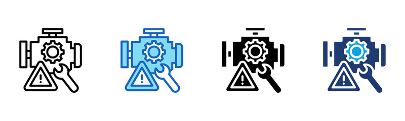 Engine Repair icon Multi Style Vector Illustration 