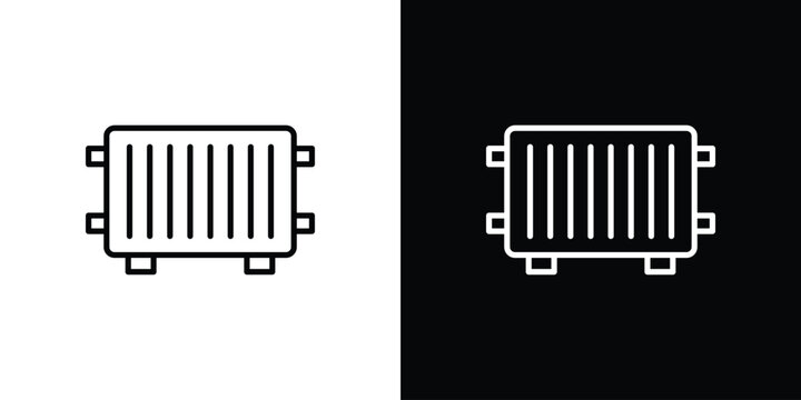Conditioner heater icon in black. flat graphic vector icon