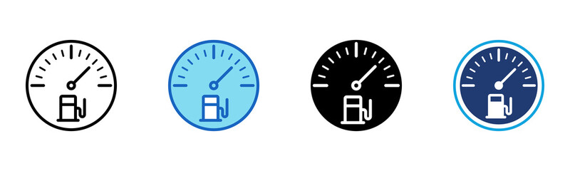 Gas Gauge icon Multi Style Vector Illustration 